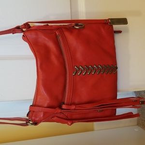 Red Tasseled Lucky Brand Crossbody